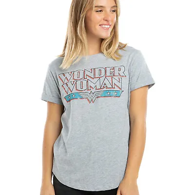 Official DC Comics Ladies Wonder Woman Retro  T-shirt Grey Sizes S - XL • £13.99