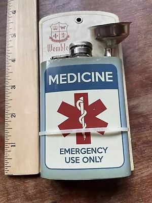 Wembley  Emergency  Use Only  4 Ounce Stainless Steel Flask Gag Gift Novelty • $20