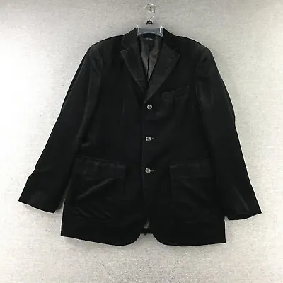 Vintage Ralph Lauren Polo Jacket Mens M Smoking Velvet Black Sports Coat Blazer • $169.96
