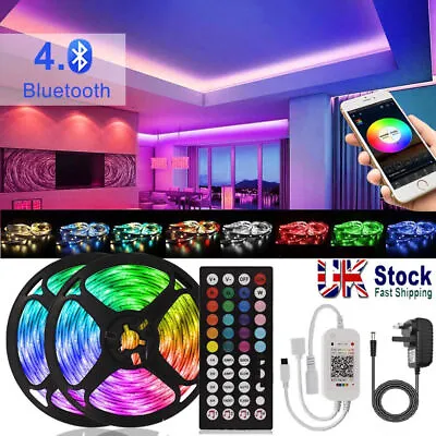 LED Strip 5-30M 5050RGB Lights Colour Changing Tape Cabinet Home Kitchen UK Plug • £8.88