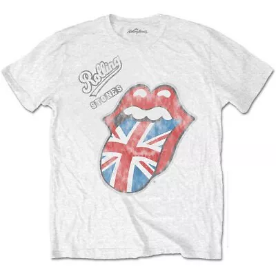 The Rolling Stones Vintage British Tongue T-Shirt White New • $21.96