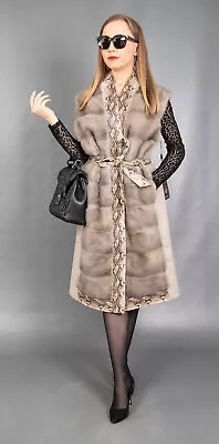 8991 New Glamorous Real Gray Mink Coat Luxury Fur Jacket Vest Beautiful Size Xl • $359.10