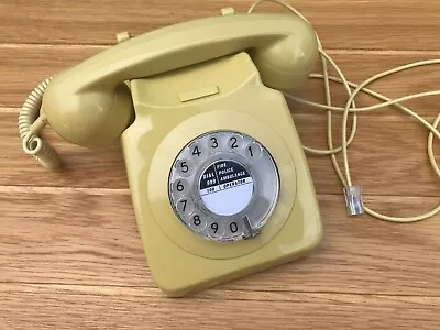 Gpo Topaz Yellow Vintage 746 Rotary Pulse Dial Telephone 06/21 (reduced) • £26.95