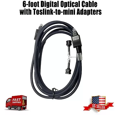 6 Foot Digital Optical Cable With Toslink To Mini Adapters Us Seller Fast Ship • $3.88