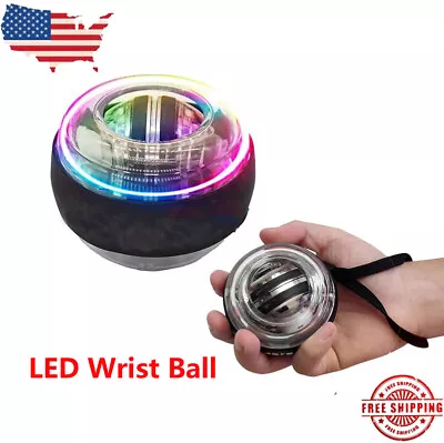 LED Wrist Ball Trainer Relax Gyroscope Ball Muscle Power Gyro Ball Arm Exerciser • $14.87