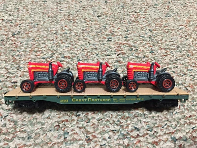 £17.58 • Buy Tyco HO Scale Unique Great Northern Flat Car Loaded With 3 Die Cast Tractors