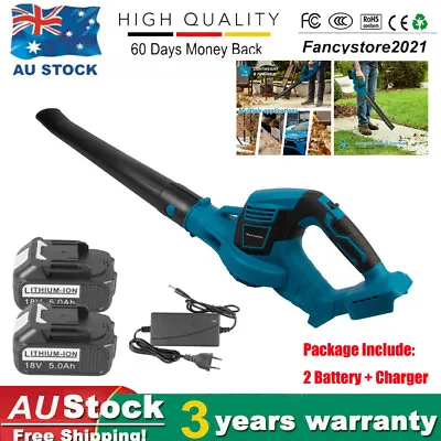 Cordless Garden Leaf Blower Powered Electric Air Vacuum Snow W/2 Battery+Charger • $54.99