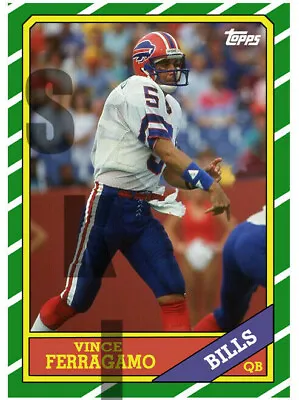 1986 STCC #411 Topps Vince Ferragamo Buffalo Bills Nebraska Cornhuskers Custom • $4