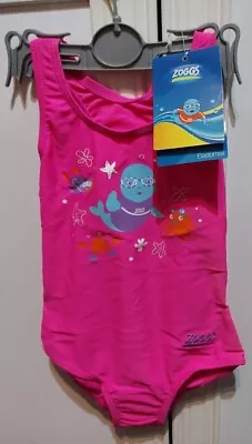 Girls Age 2 - 3 Years Zoggs 1 Piece Pink Swim Suit  Pool Beach • £4.50