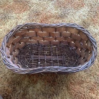 Vintage Birch Bark Large Woven Basket 15  X9 “x7 “ Tall Rustic Lac Du Flambeau • $55