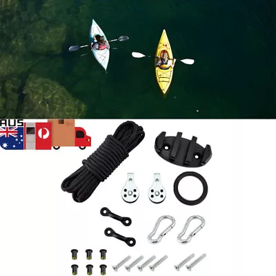 21PCS Kayak Anchor Trolley Set With Rope Pulley Pad Eyes Boats Decks Accessories • $30.95