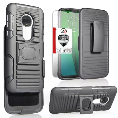 For T-mobile Revvlry+Plus Shockproof Case Cover Belt Clip Holster Tempered Glass • $8.78