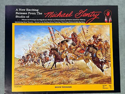 Michael Gentry 2 Page Advertising SIOUX THUNDER Native American Warriors Horses • $9.99