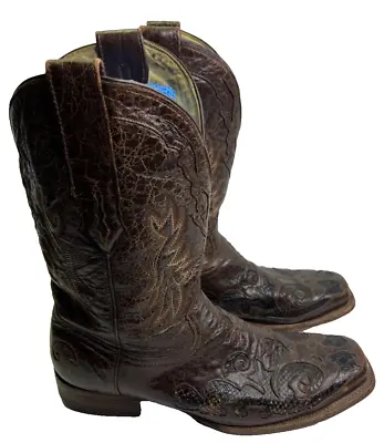 Corral Chocolate Black Python Inlay Cowboy Boots A2160 Men's Size US 12 D • $124.95