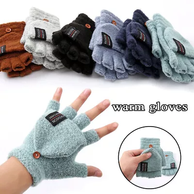 NEW Unisex Mitten Gloves Fingerless Insulated Knit Winter Gloves Men Women Warm • $5.12