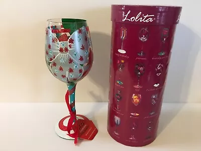 Lolita Wine Glass “Tie One On” Bows Love My Wine In Original Box NEW OPEN BOX • £11.57