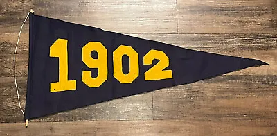 Antique 1902 National Champs Michigan Wolverines Football Wool Pennant 34” Rare • $2500