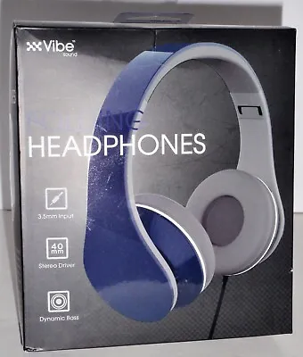 Vibe Sound Folding Headphones With 3.5mm Input Blue • $19.99