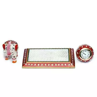 Multi Color Marble Watch With Elephant Stand Marble Watch Office • $79.30