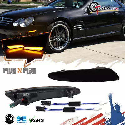 For 2003-06 Benz W211 E-Class Smoked LED Front Corner Side Marker Light Set Of 2 • $29.99