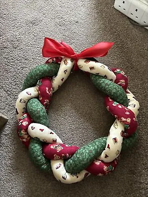 Handmade Material Christmas Wreath • £10