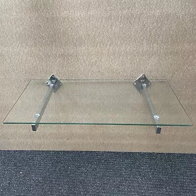 Wall Mount Glass Shelf 600mm Brackets Floating Shelves Storage Retail Wall Hung  • £15