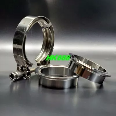 $26.99 • Buy 3.5'' Inch V-Band All 304 Flange Male Female Clamp Kit Turbo Exhaust Downpipe