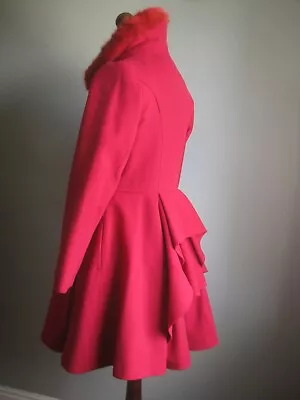 £99.99 • Buy MONSOON Girls PRINCESS COAT RIDING 12 13 YEARS Fur Collar Victoriana Bustle Red