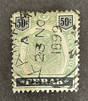 Malaya Perak 1895-99. 50c Green & Black Stamp (VFU) • $1.23