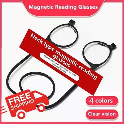New Click Magnetic Front Connect Reading Eyeglasses Full Rim Glasses Folding • $12.99