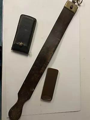 Vintage Horsehide Razor Strop And Shaving Sharpening Stone • $20