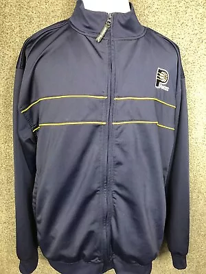 Indiana Pacers NBA Warm Up Jacket Men's Athletic Long Sleeve Jacket XL EUC • $32.99