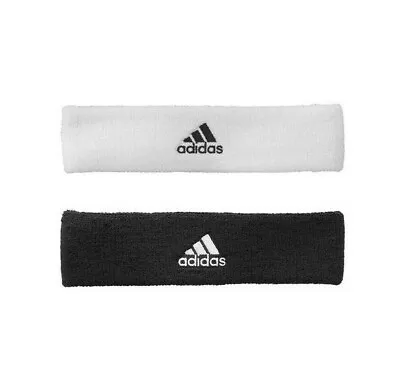 Adidas Sweatband Headband Hairband BANDA PARA EL SUDOR Black White Tennis Sports • $3.90