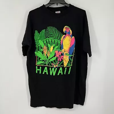 Vintage 1990 Hawaii Parrot Shirt XXXL Vacation Tourist Single Stitch Poly Tees • $19.99