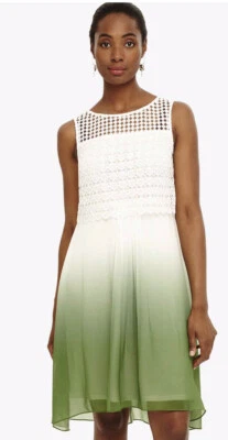 £28 • Buy Phase Eight Dorothy Dip Dye Dress Green White Size 12 Still In Shops 