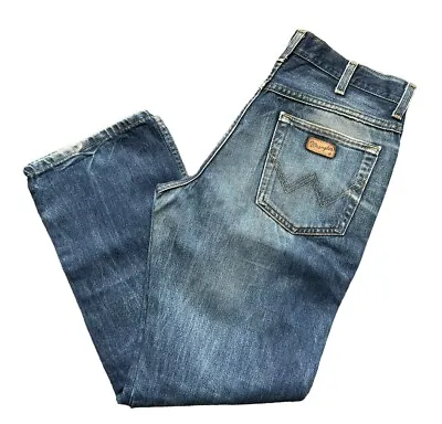 Mens Original Wrangle Blue Jeans Regular Fit W34 L30 • $20.66