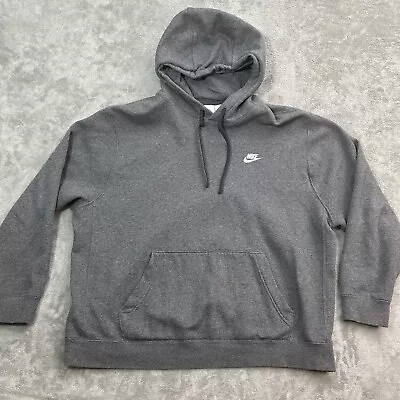 Nike Sweatshirt Mens XL Gray Sportswear Club Fleece Pullover Hoodie BV2654-07 • $24.99