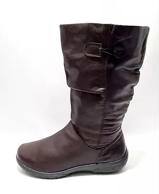 Hotter Derrymore Dark Brown Leather Mid Calf Boots UK 8 EEE Extra Wide Fit New • £50