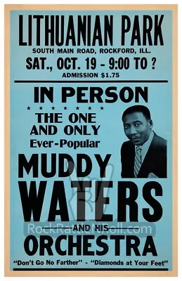MUDDY WATERS 1967 CONCERT POSTER 11x17 Lithuanian Park CHICAGO BLUES LEGEND Art • $16.99