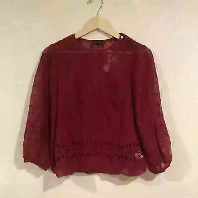 NWT NEW J. Crew Lace Eyelet Flowy Sheer Blouse XS • $68.51