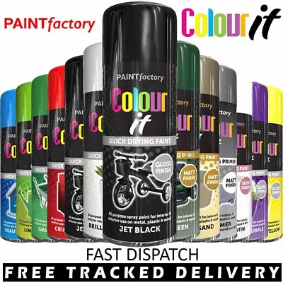 All Purpose Spray Paint Colour It Matt Gloss Finish 400ml Aerosol Quick Dry Can • £18.99