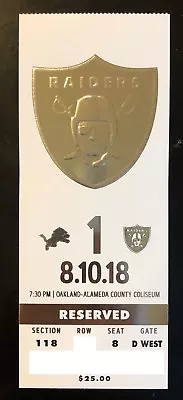 2018 Oakland Raiders Football Collectible Ticket Stub - Choose Any Home Game • $14.99