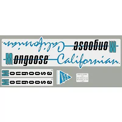 1987 Mongoose - Californian Decal Set -  Chrome Frame • $39.95