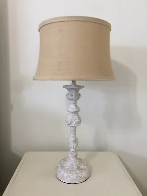 Restoration Hardware Table Lamps With Burlap Lamp Shade For Bedroom Set Of 2 • $200