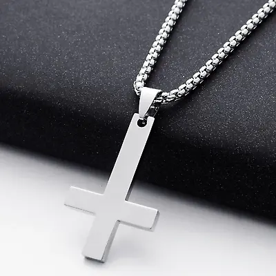 Unisex Inverted Cross Of St Peter Pendant Necklace  - Gothic/Heavy Metal • £9.99