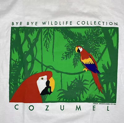 Vintage Bye Bye T-Shirt 1994 Cozumel Parrots Graphic Tee 90s Retro Men Sz M  • $19.99