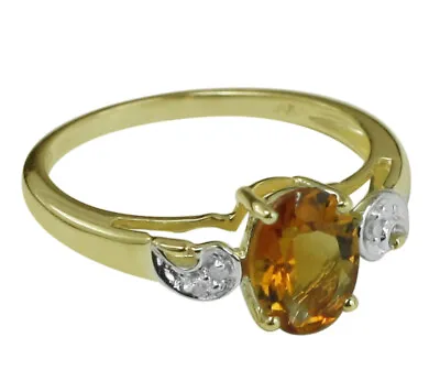 $81.54 • Buy Madeira Citrine Oval Shape Gemstone Sterling Silver Yellow Color Ring