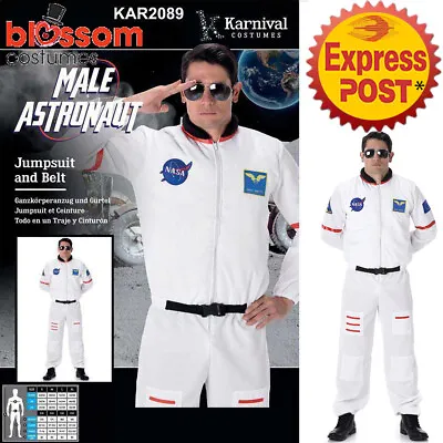 CA255 Astronaut White Mens Space Camp Suit Nasa Book Week Fancy Dress Up Costume • £31.08