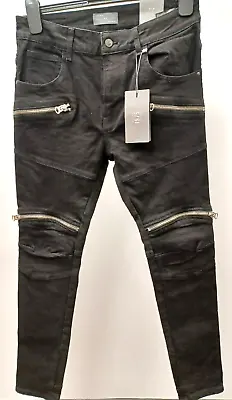 Jeans Black Zips Skinny  NEW 15.5  Waist T2490 R5056 • $16.41