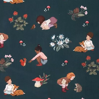 100% Cotton Fabric Michael Miller - Forest Play Children & Woodland Animals • £5.35